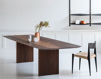 Wood Dining Table Modern, Esstisch Modern, Rectangle Dining Table, Brown Furniture, Brown Table, Wood Table Top, Solid Wood Table, Pedestal Dining Table, Solid Wood Dining Table