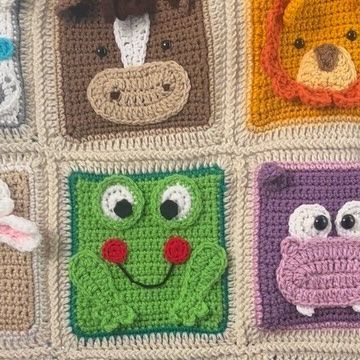 Sarah Zimmerman on Instagram: "Reversible! I made two of each animal square and crochet them together back-to-back. You can start on this project at anytime! All the patterns and tutorials are forever free on repeatcrafterme.com! 🧶 #animalsquarecal #crochetanimalblanket #reversible #reversibleblanket #crochetblanket #crochetlove #animalsquares #redheartyarn" Sarah Zimmerman, Reversible Blanket, Red Heart Yarn, Crochet For Kids, Crochet Animals, Crochet Blanket, Kids Toys, Canning, Toys