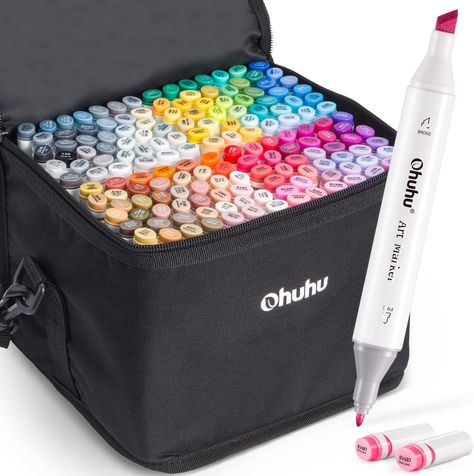 Ohuhu 120 Colours Dual Tips Permanent Marker Pens Art Markers for Highlighter Pen with Carrying Case for Drawing Sketching Adult Colouring Highlighting and Underlining : Amazon.co.uk: Home & Kitchen Alcohol Art, Ohuhu Markers, Adults Coloring, Children Sketch, Art Markers, Brush Markers, Marker Set, Coloring Supplies, Highlighter Pen