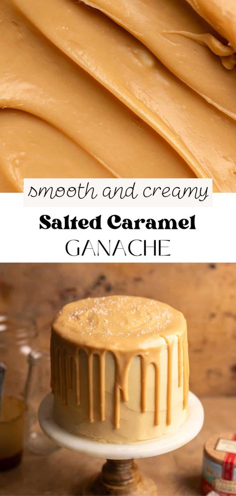 Salted Caramel Ganache Salted Caramel Ganache Recipe, Salted Caramel Filling For Cake, Thick Caramel Filling, Salted Caramel Cake Filling, Caramel Filling For Cake, Caramel Ganache Recipe, Caramel Cake Filling, Fruit Filling Recipe, Caramel Chocolate Ganache