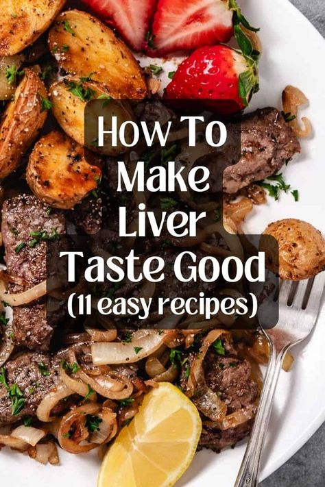 To make liver taste good, soak it in milk before cooking to mellow its flavor and tenderize the meat, then sauté thinly sliced liver quickly with seasonings like salt, pepper, and herbs to enhance its taste. Pair with ingredients like caramelized onions or bacon and serve immediately for optimal flavor and texture. Click here to read the whole post and get your dose of iron-rich liver today! How To Make Liver Taste Good, How To Cook Liver And Onions Recipes, Healthy Beef Liver Recipes, Best Way To Cook Liver, Beef Liver Recipes Mexican, Liverwurst Benefits, Cooking Liver Recipes, Grilled Chicken Livers, Liver Cooking Ideas