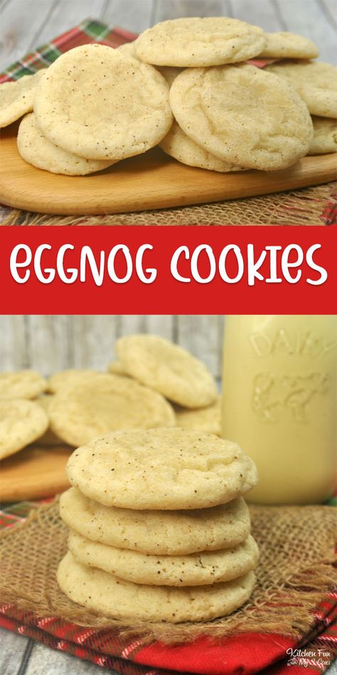 Smell Christmas, Egg Nog Cookies Recipe, Eggnog Dessert, Christmas Cookie Recipes Holiday, Eggnog Cookies, Best Christmas Desserts, Best Sugar Cookie Recipe, Eggnog Recipe, Best Sugar Cookies