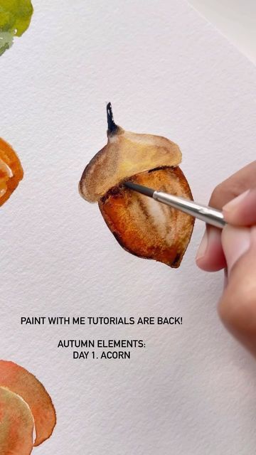 Autumn Elements, Watercolor Videos, Detailed Watercolor, Watercolor Video, Watercolor Ideas, Fall Watercolor, Watercolor Painting Techniques, Creating Content, Autumn Leaf