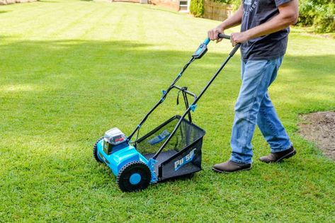 The Best Reel Mowers of 2024, Tested and Reviewed - Bob Vila Pruning Shrubs, Storing Garden Tools, Electric Mower, 2023 Bob, Reel Mower, Types Of Steel, Garden Shears, Bob Vila, Blade Sharpening