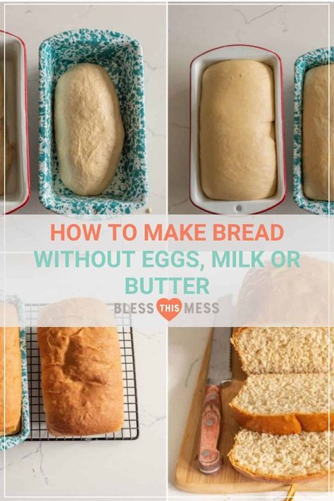 Bread With No Eggs, Bread Without Eggs, Homemade Bread Without Yeast, Egg And Bread Recipes, Baking Without Eggs, Make Homemade Bread, Bread Without Yeast, Oat Milk Recipe, Milk Bread Recipe