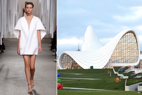 Rosie Assoulin, Phillip Lim, and more reveal which architects and iconic structures influence their designs Fashion Inspired By Architecture, Architecture Fashion Design, Architect Fashion, Architectural Fashion, Georgina Chapman, Become A Fashion Designer, What Is Fashion, Gareth Pugh, Rosie Assoulin