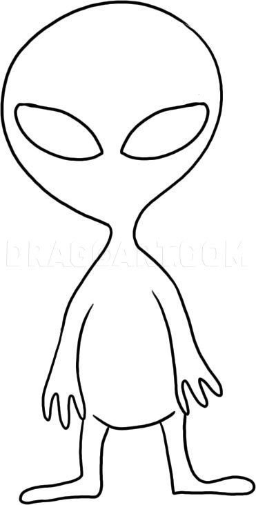 How To Draw Alien, Easy Alien Drawings, Cartoon Alien Drawing, How To Draw Aliens, Alien Drawing Easy, Alien Outline, Ufo Drawing, Alien Artist, Spaceship Drawing