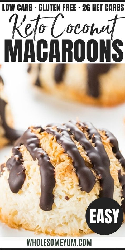 Keto Macaroons, Keto Coconut Macaroons, Coconut Macaroons Easy, Macaroons Recipe, Brownies Recipes, Coconut Macaroons Recipe, Postre Keto, Big Cookie, Keto Friendly Desserts