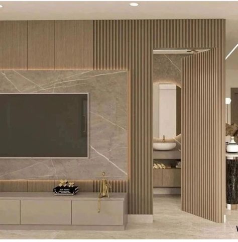 Tv Unit Next To Door, Invisible Doors With Tv Unit, Tv Next To Door Living Rooms, Tv Wall Next To Door, Tv Unit With Door Design, Living Room Hidden Door, Hidden Door In Living Room, Tv Wall With Door, Tv Unit With Hidden Door