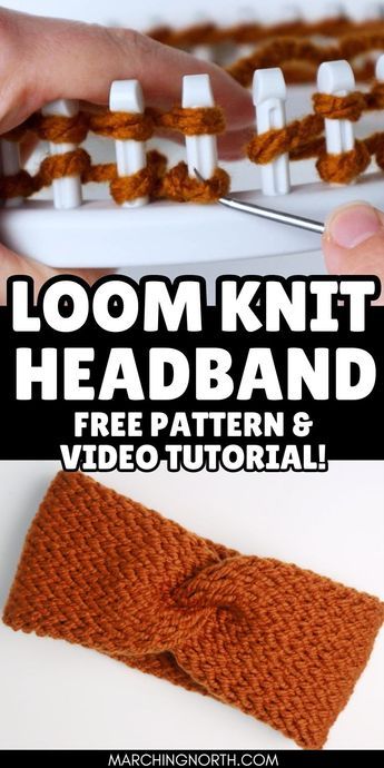 Learn how to make this warm and cozy loom knit ear warmer headband in this step by step tutorial and video! | DIY crossed earwarmer, loom knit headband pattern, free loom knitting patterns, crossed ear warmer, knitted ear warmer pattern, knitted headband pattern, easy loom knitting projects Loom Knit Ear Warmer, Easy Loom Knitting Projects, Knit Headband Pattern Free, Loom Knit Headband, Knitted Headband Pattern, Free Loom Knitting Patterns, Loom Knitting Blanket, Loom Knitting Patterns Free, Loom Knitting Patterns Hat