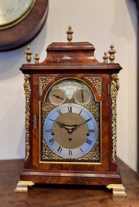 Antiques Atlas - Quarter Striking Bracket Clock By Watson Of London as211a144 Thomas Kent Wall Clock, Antique Mantel Clocks, Antique Shelf Clock, Clock Antique, Antique Collectible Chronometer Pocket Watch, Living Room Clocks, Table Clocks, Mantle Clock, Antique Clock