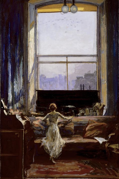 Daylight Raid from my Studio Window, 7 July 1917, Sir John Lavery 1856-1941, © National Museums Northern Ireland, Collection Ulster Museum | Ulster Museum John Lavery, Irish Painters, Antoine Bourdelle, Giovanni Boldini, Irish Art, Drawing Inspo, Art Uk, Oil Painting Reproductions, Painting Reproductions