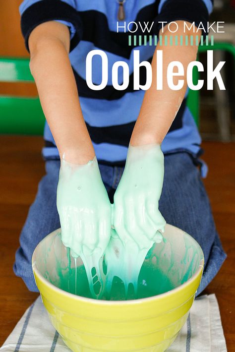 Oobleck Recipe -- if you've ever wanted to make oobleck at home, a la Bartholomew and the Oobleck by Dr. Seuss, this tutorial is for you! Every one of my five kids, from my 6-year-old right up to my almost 12-year-old, wanted a chance to play with it. Super inexpensive and a fun science experiment! | via @unsophisticook on unsophisticook.com Oobleck Experiment, Oobleck Recipe, How To Make Oobleck, Bartholomew And The Oobleck, Kitchen Science Experiments, Babysitting Activities, Dr Seuss Crafts, Kitchen Science, Slime For Kids