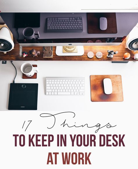 17 Things to Keep in Your Desk at Work - College Fashion Decor Office At Work, Organize Office At Work, Organization At Work, Work Desk Organization, Office At Work, Receptionist Desk, Desk Redo, Cubicle Makeover, Work Desk Decor