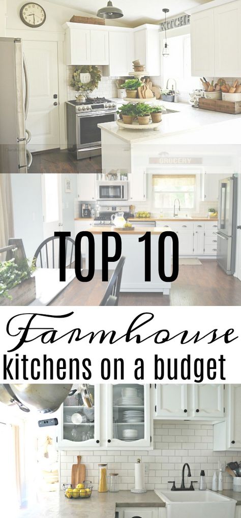 Farmhouse Kitchens, Kitchens On A Budget, Farmhouse Kitchen On A Budget, Cocina Diy, Budget Kitchen Remodel, Kabinet Dapur, Budget Decorating, Farmhouse Kitchen Design, Kitchen Cabinets Makeover