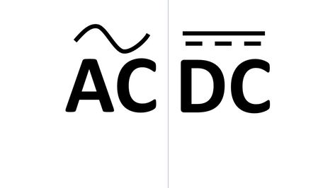 AC stands for alternating current while DC stands for Direct current. Alternating current contains a symbol of sinusoidal wave which shows the continuous changing behaviour of AC. Direct current contains a symbol of straight line which shows the constant stable behaviour of DC. Dc Symbols, Alternating Current, Straight Line, Ac Power, Ac Dc