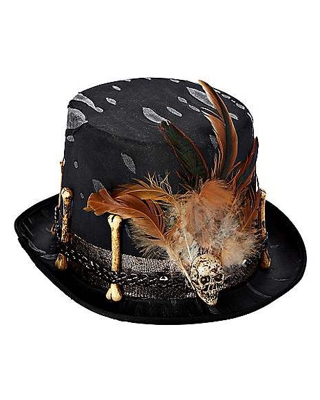 Witch Doctor Top Hat Deluxe - Spirithalloween.com Witch Doctor Costume, Voodoo Doll Costume, Voodoo Costume, Creepy Costume, Halloween Costume Hats, Popular Costumes, Creepy Costumes, Doctor Costume, Black Top Hat