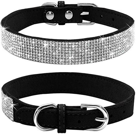 Amazon.com : Haoyueer Rhinestone Dog Collar, Cute Dazzling Sparkling Soft Suede Leather Dog Cat Rhinestone Collar Crystal Diamond Pet Dog Puppy Collar(Black,S) : Pet Supplies Bling Dog Collars, Rhinestone Dog Collar, Dog Bling, Rhinestone Collar, Puppy Collar, Fancy Dog, Pet Dogs Puppies, Puppy Collars, Crystal Diamond