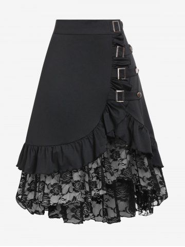 Plus Size Clothing | Women's Trendy and Fashion Plus Size On Sale Size:14 - 26 Halloween Steampunk, Rok Midi, Goth Skirt, Floral Lace Skirt, Steampunk Skirt, Gothic Skirt, Goth Vintage, Black Lace Skirt, Corset Skirt