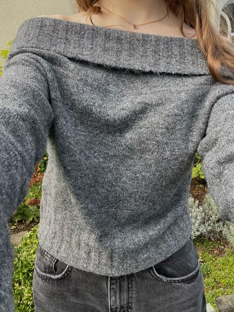 Shoulderless Sweater, Aesthetic Fit, Long Sleeve Outfits, Aesthetic Autumn, Fall Fit, Shein Outfits, Aesthetic Fits, Off Shoulder Sweater, Fall Aesthetic