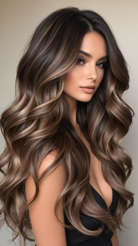 Brown Balayage Ideas That Will Make You Swoon! 🤩✨Brunette Brilliance: Get the Ultimate Hair Makeover🌟 Luscious Dark Brown Balayage Ideas to Dazzle Everyone! 💁‍♀️✨ So, get ready to Transform Your Look with the Latest Trend🔥 Dark Brown Balayage! 💇‍♀️✨ #BalayageGoals #HairTrendsetter #DarkBrownMagic #BalayageBeauties #DarkDelight #HairInspo #BrunetteBalayage #BalayageBeauty #DarkBrownDelight #SunKissedBrunette #BalayageHighlights #HairColorTrends #NaturalHairGoals #LowMaintenanceStyle #HairInspiration #StylishStrands Brown Balayage Hair Cool Tone, Hair Color Ideas For Brunettes Long, Dark Autumn Best Hair Color, Brunette Hair Color With Highlights Caramel, Dark Brown Hair With Light Blonde Highlights, Neutral Brown Hair With Highlights, New Hair Colors 2024, Cool Toned Brown Hair With Highlights, Long Brown Hair Balayage