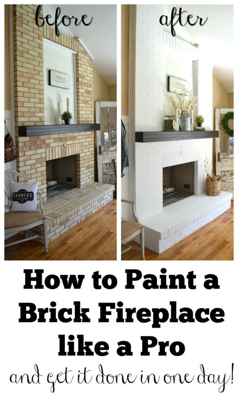 Paint Brick Fireplace White, Painting A Brick Fireplace, Corner Brick Fireplaces, Budget Friendly Living Room, White Brick Fireplace, Painted Brick Fireplace, Painted Brick Fireplaces, To Paint, Brick Fireplace Makeover