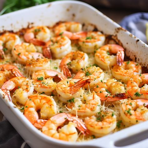 Garlic Parmesan Baked Shrimp - Start Cooking Today with Coolinarco.com Parmesan Shrimp, Garlic Parmesan Shrimp, Baked Shrimp Recipes, Shrimp Parmesan, Seafood Dish Recipes, Scampi Recipe, Shrimp Recipes For Dinner, Baked Shrimp, Baked Garlic