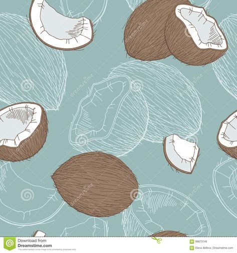 Coconut graphic color seamless pattern sketch illustration Coconut Illustration Design, Coconut Illustration, Coconut Logo, Coconut Pattern, Japanese Candles, Pattern Sketch, Iphone Wallpaper Classy, Batik Art, Organic Art