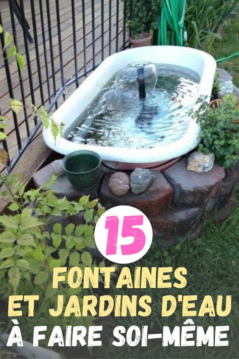 #jardin #fontaine #diy Ideas Around Trees, Garden Wall Decoration, Modern Backyard Design, Garden Swimming Pool, Chicken Garden, Edging Ideas, Backyard Pergola, Lawn Edging, Garden Aesthetic