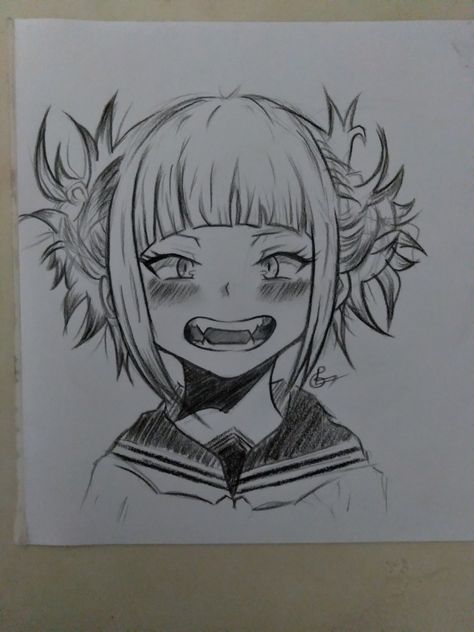 Toga Himiko Sketch, Mha Sketch, Animal Outline, Toga Himiko, Rock Lee, Easy Drawings Sketches, Anime Drawing, Sketchbook Art, Anime Sketch