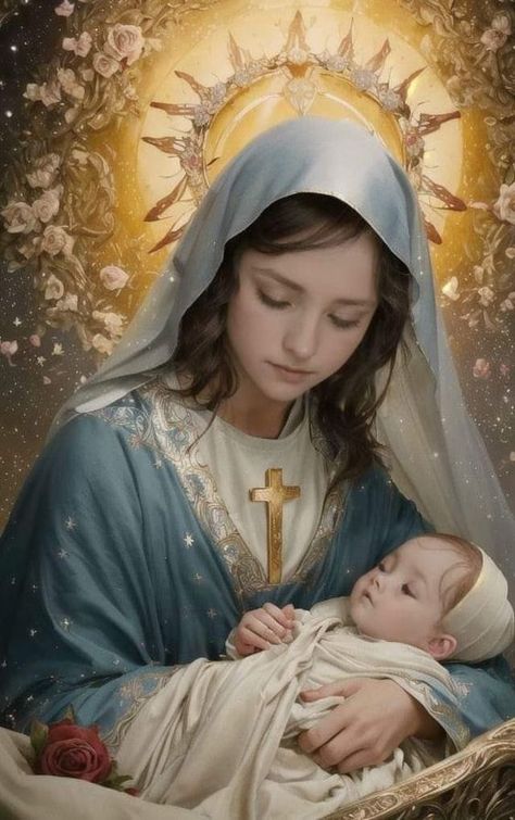 Mother Of Christ, Mother Mary Pictures, Blessed Mother Statue, Mother Mary Images, Blessed Mary, Catholic Pictures, Images Of Mary, Religious Pictures, Mama Mary