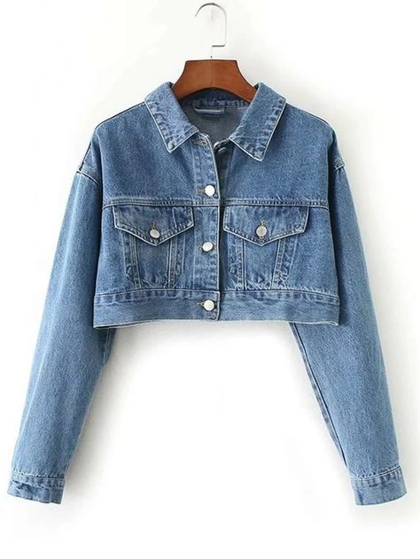 Cropped Denim Jacket Outfit, Oversized Denim Jacket Outfit, Zara Denim Jacket, Girls Outwear, Crop Denim Jacket, Denim Street Style, Denim Jacket Short, Demin Jacket, Denim Jacket Outfit