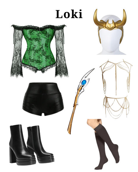 Loki Halloween Costume for Women Green Corset Halloween Costume, Loki Outfit Female, Hulk Costume For Women, Green Corset Costume, Thor And Loki Costumes Female, Loki Halloween Costume Women, Loki Costume Female, Marvel Costumes For Women, Loki Halloween Costume