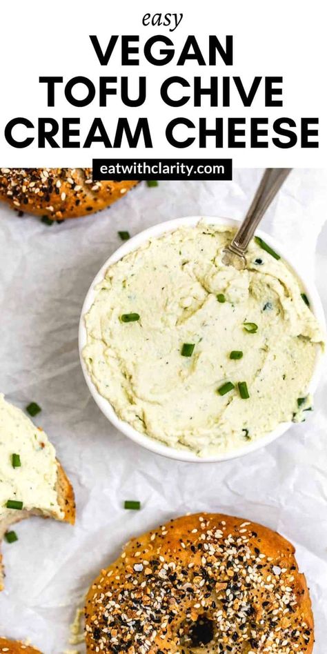 Tofu Spread, Tofu Cream, Chive Cream Cheese, Tofu Cream Cheese, Homemade Tofu, Vegan Spread, Vegan Cheese Recipes, Dairy Free Cream Cheese, Vegan Tofu