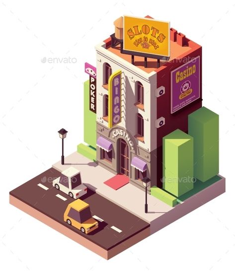 Old Bank Building, Casino Building, Building Isometric, Building Cartoon, Vector Building, Bank Building, Gambling Machines, Banks Building, Gambling Cake