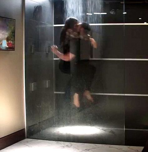 I love this master shower instead of a bath tub and small separate shower. 50 Shades Of Gray Scene, Colorado Mansion, 50 Shades Grey, Spicy Couples, Jamie Dornan And Dakota Johnson, Fifty Shades Cast, Romantic Kiss Gif, 50 Shades Darker, Christian Grey Jamie Dornan