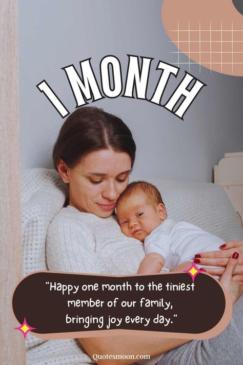 Best 122 One Month Old Baby Quotes For Instagram - Quotesmoon 1 Month Baby Captions, One Month Old Baby Captions, Happy One Month, 5 Month Baby, Baby Captions, 1 Month Baby, One Month Baby, Baby Letters, One Month Old