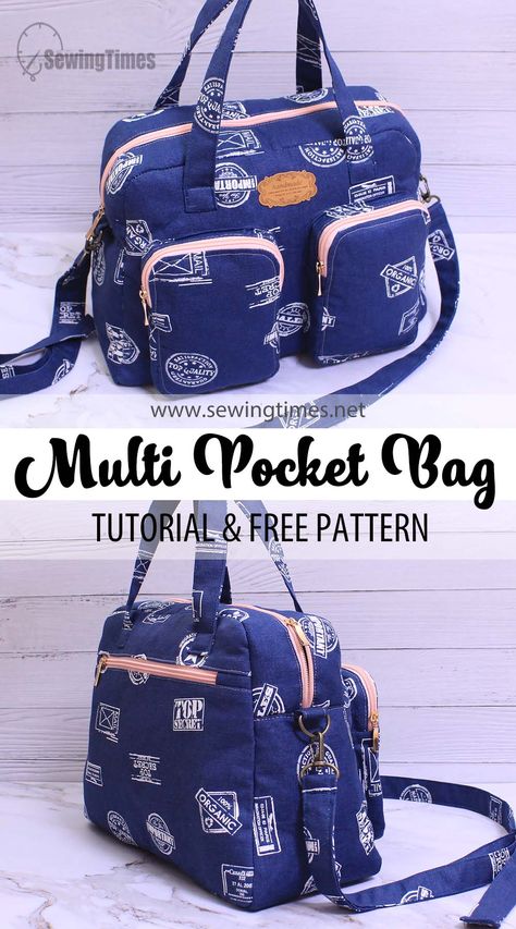 Sewing Projects Purse, Sewing Projects Handbags, Big Bag Sewing Pattern, Large Bag Sewing Pattern, Diy Carry On Bag Free Pattern, Handbag Diy Sewing Projects, Diy Diaper Bag Pattern Free, Free Sewing Bag Patterns, Cute Bag Sewing Pattern