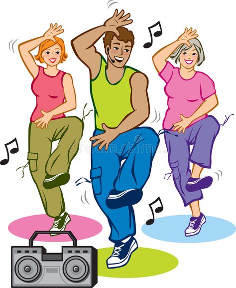 Illustration about Vector Illustration of 3 people exercising in a Dance Fitness Program. Illustration of exercise, player, music - 25837358 People Exercising Illustration, Exercise Drawing, Dance Cartoon, People Exercising, Exercise Illustration, Dancing Illustration, Dancing Cartoon, Poster Dance, Dance Illustration