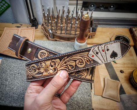 Custom Leather Belts With Name, Western Leather Belt Designs, Custom Western Belts, Custom Leather Belt, Rodeo Awards, Belt Ideas, Punchy Outfits, Handmade Leather Work, Custom Leather Work