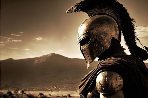 Spartan soldier illustration with helmet... | Premium Photo #Freepik #photo #spartan-warrior #gladiator #roman-soldier #spartan Warrior Background, Roman Soldier, Spartan 300, 16:9 Backgrounds, Sparta Warrior, Gladiator Arena, Warriors Pictures, Roman Centurion, 4k Photos