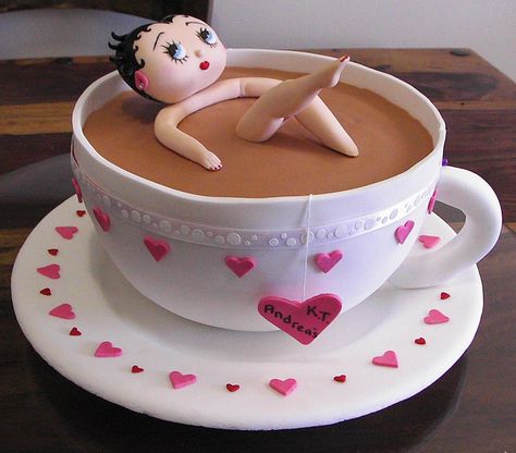 Betty Boop Kitchen Tea Cake by The Tinderbox Cake Decorators, via Flickr Coffe Mug Cake, Teapot Cake, Boys First Birthday, Tea Party Cake, Tea Cup Cake, Tea Cake, Novelty Cakes, Tea Cakes, Fancy Cakes