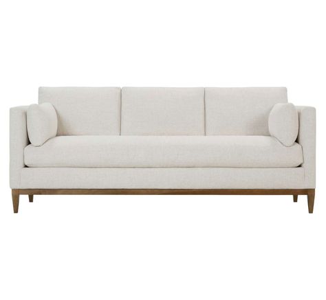 Leo Sofa - Bondars Furniture Coastal Cottage Decorating, Sofa White, Benjamin Moore White, Cottage Inspiration, Rowe Furniture, Entertaining Essentials, White Sofas, Exposed Wood, Modern Farmhouse Style