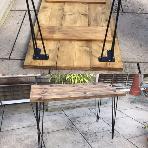 Diy Wood And Metal Table, Hair Pin Dining Table, Metal Legs For Table, Diy Farm Table, Diy Dining Room Table, Rustic Woodworking, Kitchen Table Wood, Diy Dining Room, Diy Dining Table