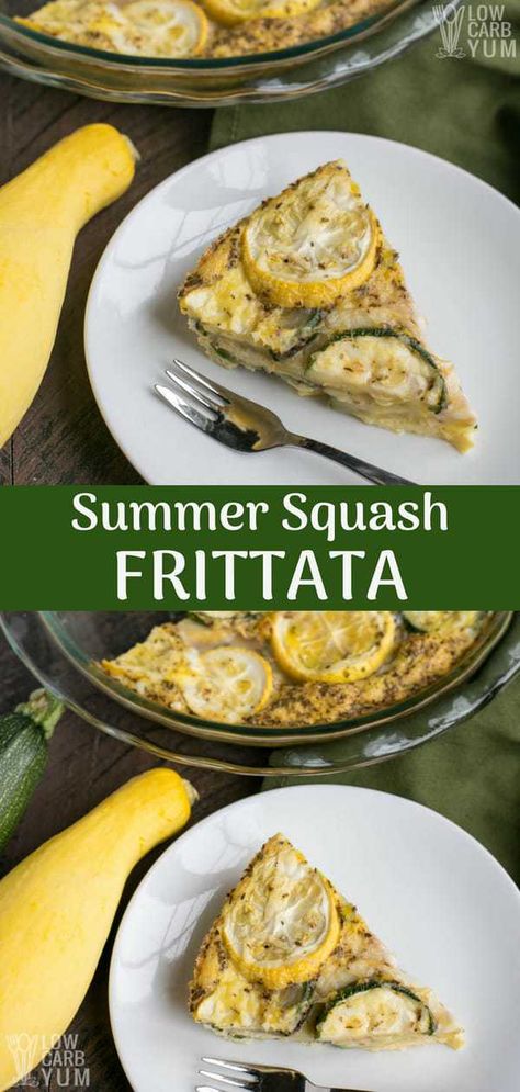 Breakfast And Brunch, Squash Frittata, Low Carb Frittata, Zucchini And Yellow Squash, Frittata Muffins, Yellow Squash Recipes, Summer Squash Recipes, Easy Zucchini, Low Carb Zucchini