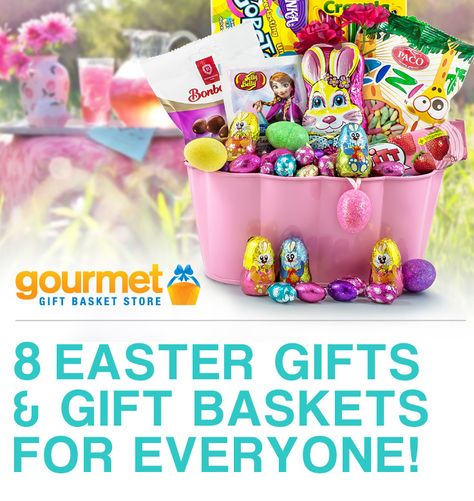 8 Easter Gifts and Gift Baskets For Everyone! With Easter is just one hop away, we have 8 new gift basket ideas that makes a great Easter surprise for all your family and friends to enjoy. Unicorn Easter Basket, Easter Surprise, Gourmet Gift Baskets, Easter Gift Baskets, Gift Basket Ideas, Basket Ideas, Easter Gifts, Easter Basket, Family And Friends