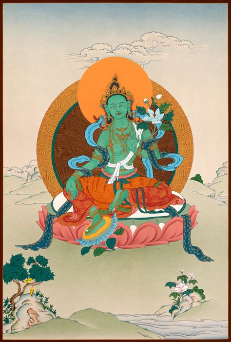 Green Tara: A Healing Energy for Our Time | by sjburris | Medium Tara Goddess, Deeper Meaning, Natural Pigments, Thangka Painting, Green Tara, Tibetan Buddhism, Buddhist Art, Acrylic Paintings, Acrylic Colors