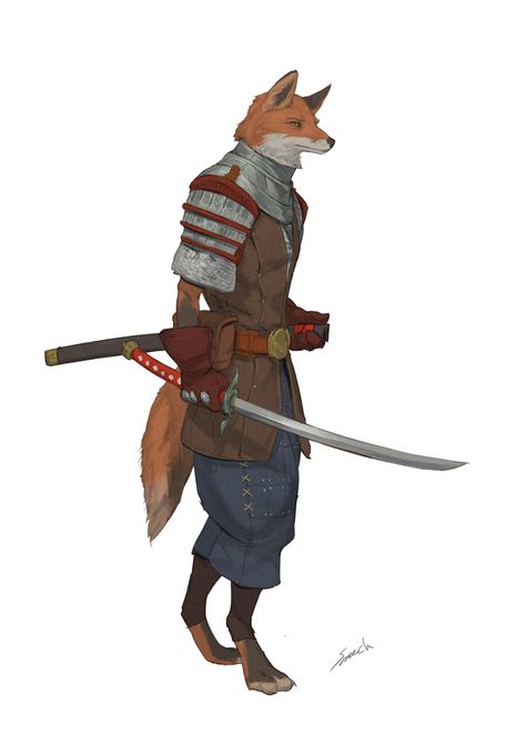 Fox Character, Fantasy Races, Dog People, 판타지 아트, Dnd Characters, Character Portraits, Fantasy Character Design, Swords, Character Design Inspiration