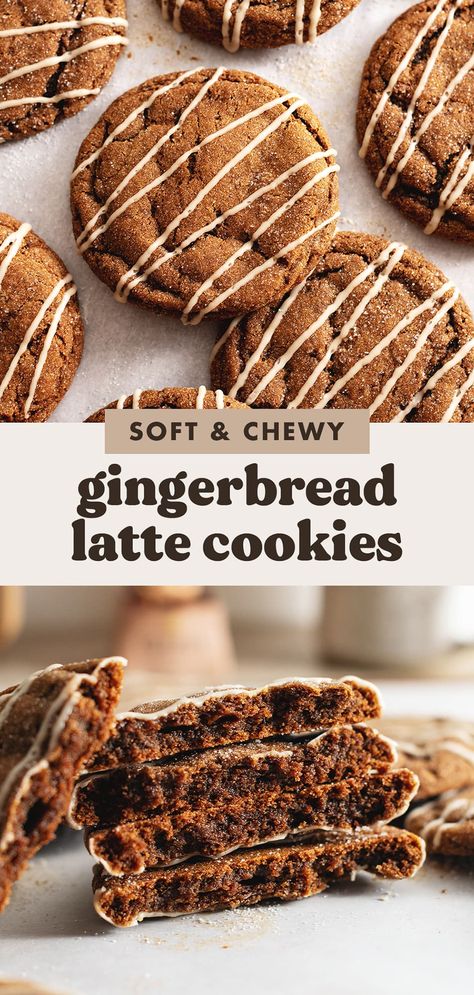 Gingerbread Latte Cookies, Cinnamon Scones Recipe, Ginger Cookie Recipes, Chewy Gingerbread Cookies, Drop Cookie Recipes, Winter Snack, Gingerbread Dough, Soft Gingerbread Cookies, Cookies Gingerbread