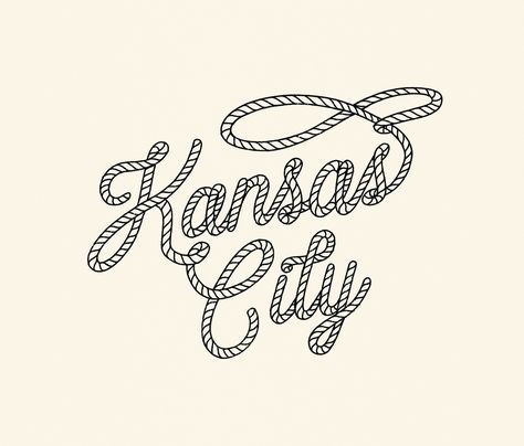 Kansas City Lasso by Chris Russell on Dribbble Country Graphics, Country Logo Design, Lasso Drawing, Lasso Art, Western Type, Kansas City Tattoo, Country Graphic Design, Western Graphic Design Inspiration, Rodeo Design